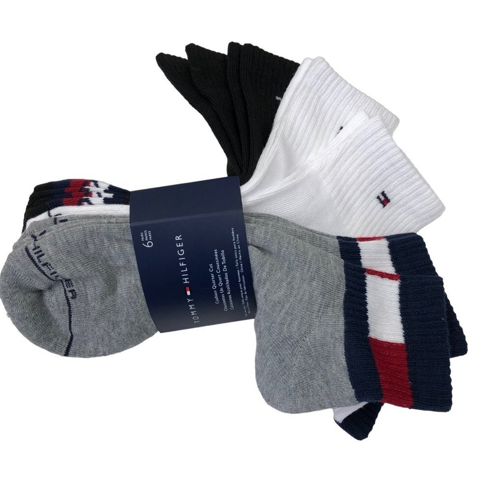 TOMMY HILFIGER 6 PAIRS MENS SOCKS SIZE 7-12 NWT
